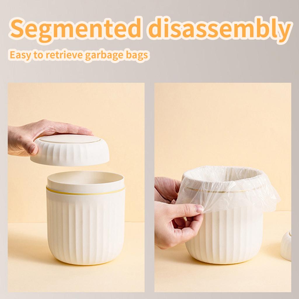 Leichter Luxus Drucktyp Desktop-Mülleimer, kreativer kleiner Couchtisch Büro Wohnzimmer Arbeitszimmer mit Deckel