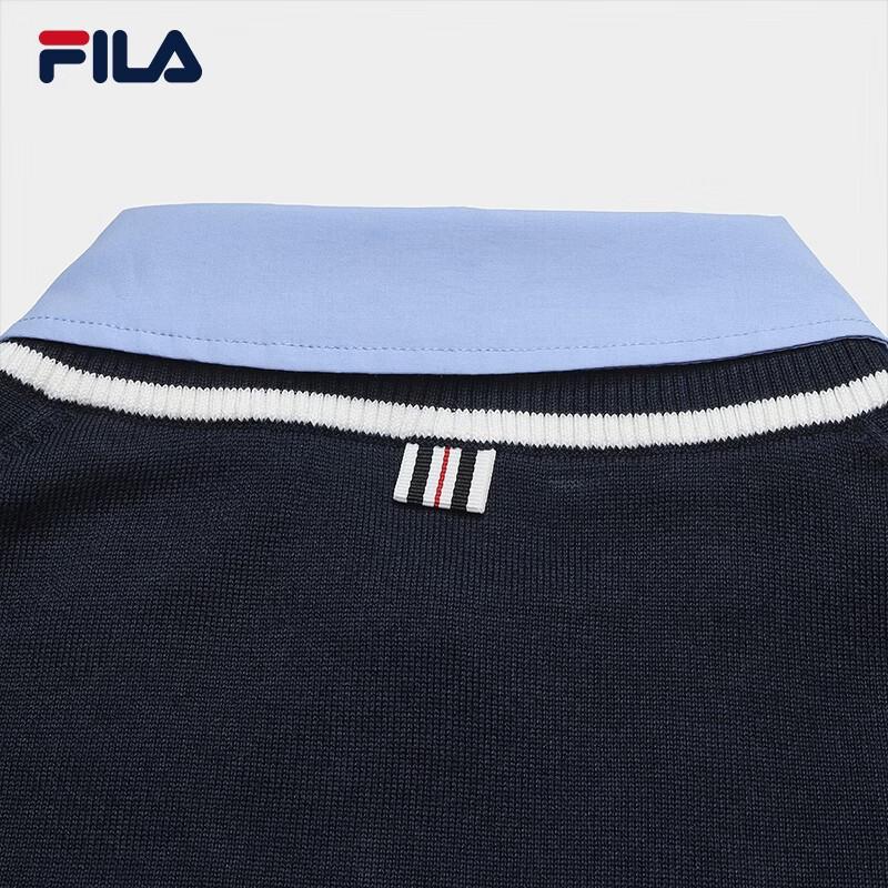 FILA Women's Faux Two-Piece Color Block Polo Knit Shirt
