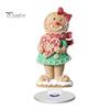 Durable Acrylic Holiday Gift Xmas Ornament, 2D Flat Tree Gingerbread Man Ornament with Christmas Desk Accessories Rotatable Base, Table Centerpiece