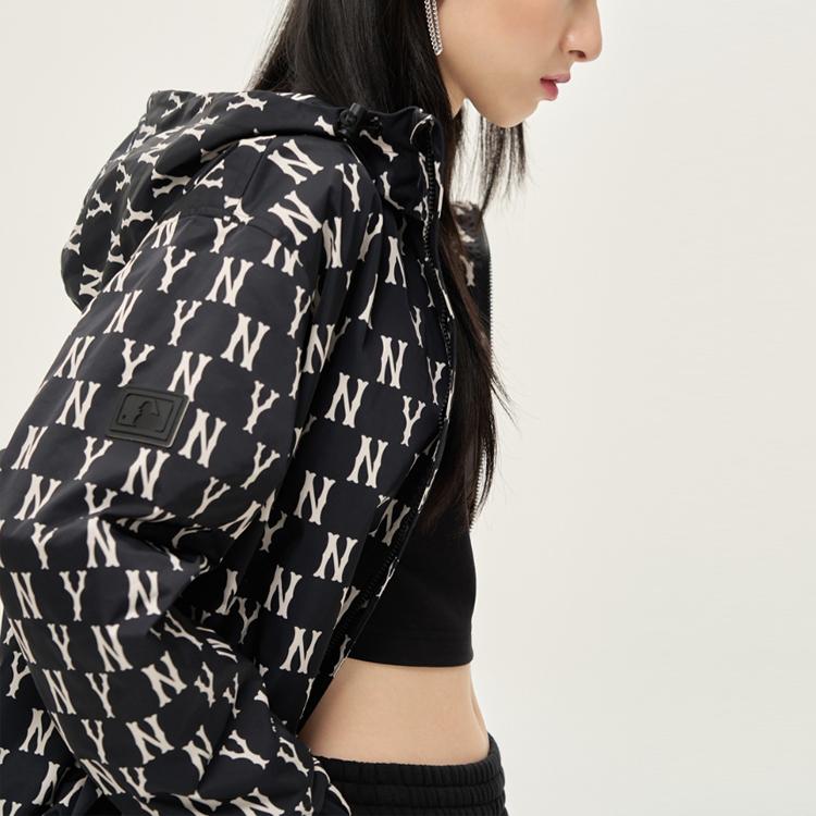 New MLB Old Flower Jackets Unisex Black 3AWJ06014-50BKS