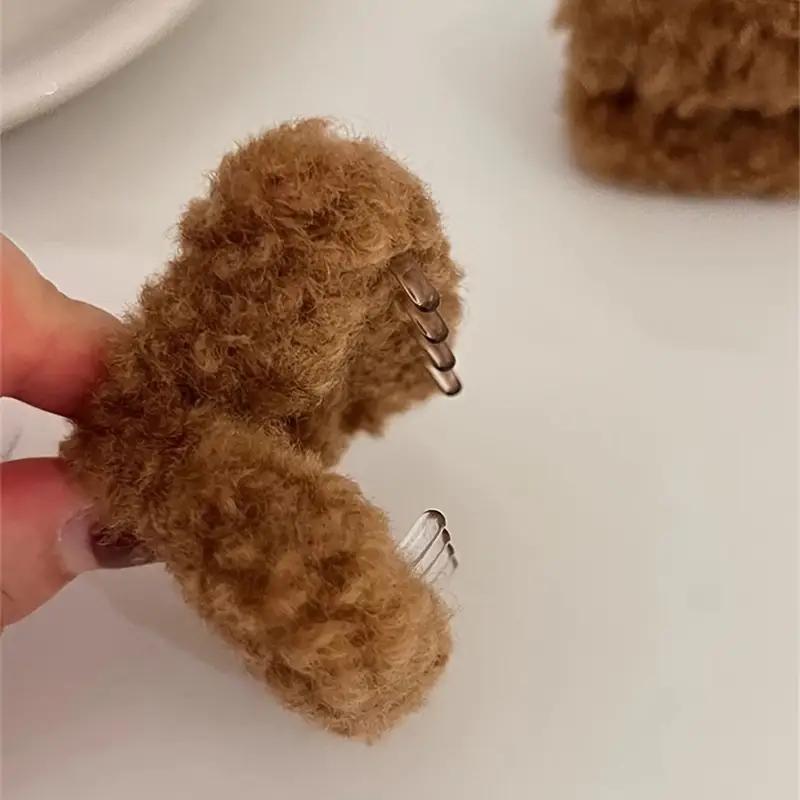 1pc Cute Cat Ear Plush Hair Clip Small Fluffy Hair Claw Lovely Women Hairpin Fashion Headwear For Girls Hair Accessories