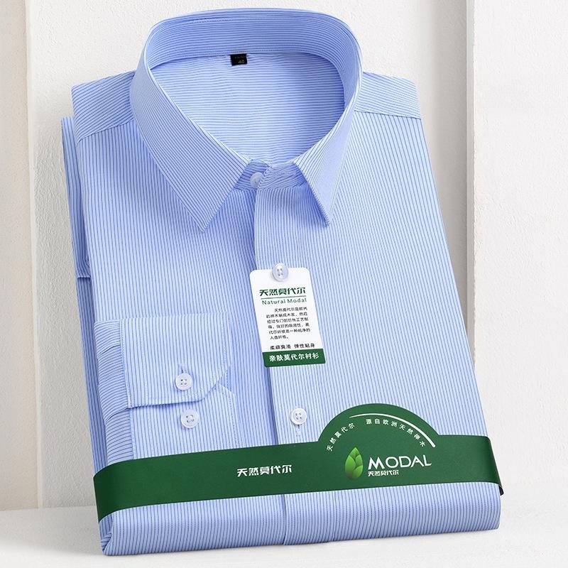 New Quality Anti-Wrinkle Men Shirt Long Sleeves Dress Shirts For Men Slim Fit Camisa Social Business Office White Shirt 4XL 5XL
