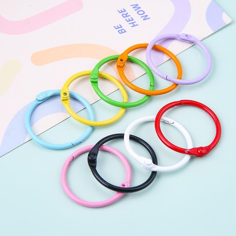 Colorful 14mm Alloy Card Ring Bell Keychain Pendant for DIY Accessories