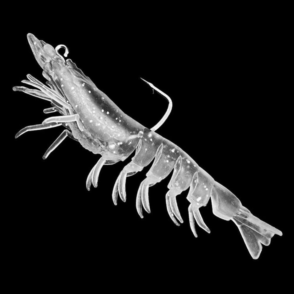 Luminous Soft Creative Flat claw/classic Sea Fishing Prawn Lure Hook Worm Silicone Shrimp Fake Bait