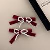 Sweet Ballet Velvet Bowknot Hair Clip Lazy Hairpin Duckbill Hairclips Barrettes for Women Side Bangs Hair Styling Tool