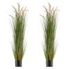 Artificial Grass Plant, 2 Pack 1499mm Horsetail Reed Grass in Pot, Premium PVC Faux Fake Greenery Shrubs Plant for Indoor Outdoor House Home Garden