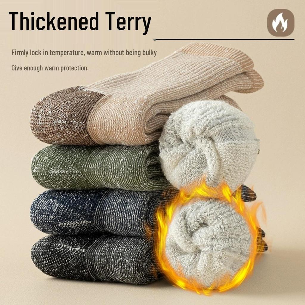 Men's Cold-Resistant Merino Wool Over-the-Knee Socks - Thick and Warm for Autumn/Winter; Perfect for Hiking, Skiing, and Sports.