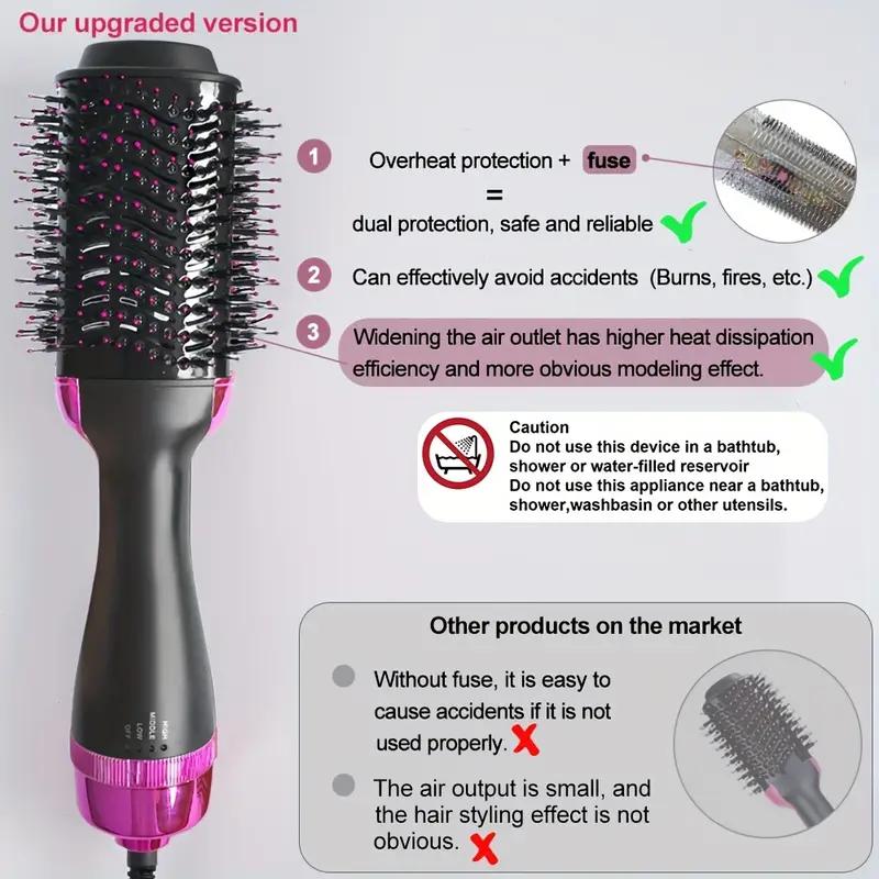 3 In 1 One Step Hair Dryer Hot Air Brush Hair Straightener Comb Curling Rotating Rollers Brush Hair Styling Tools