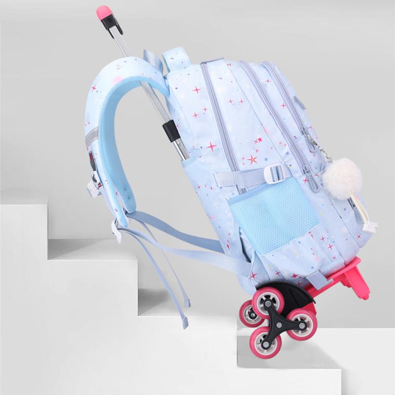 Zaino Scolastico per Bambini Zaino con Ruote per Ragazze Zaino con Ruote Zaino Scolastico per Studenti Con Ruote Trolley Borsa per Libri Bagaglio da Viaggio