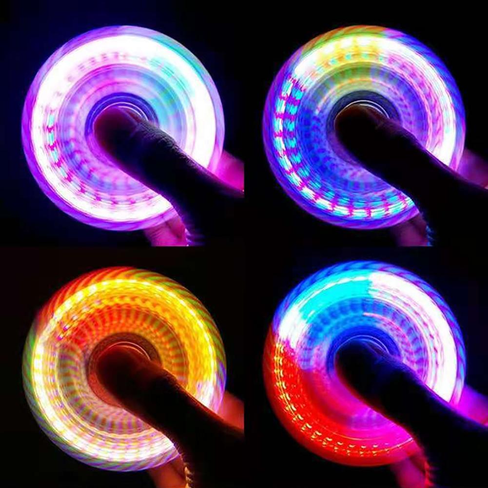 Crystal Luminous LED Light Fidget Spinner Hand Top Spinners Glow In Dark EDC Stress Relief Toys Kids Adult Anti Stress Fidget Toys