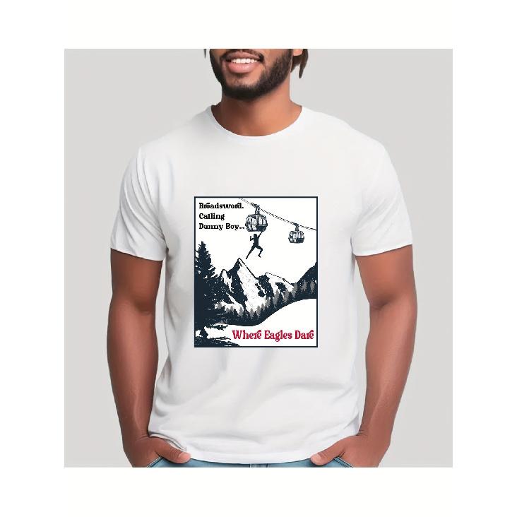 T-Shirt Featuring Where Eagles Dare , Shirt with Broadsword Calling Danny Boy , And a Vintage Lyric Tee S