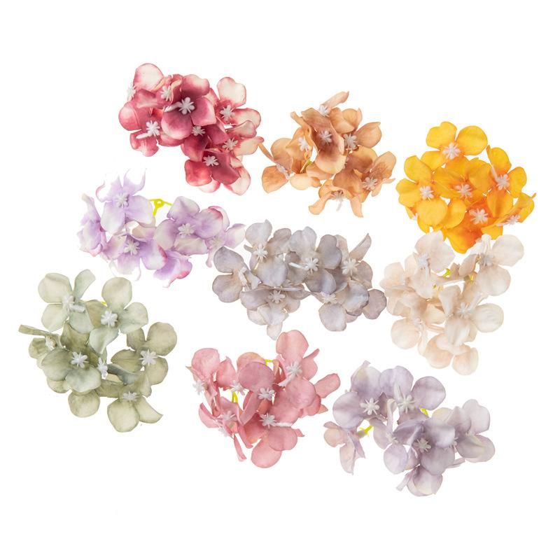 Simulation Hydrangea Shooting Prop Head DIY Handmade Hydrangea Wedding Lead Hydrangea Flower Wall Single Small Hydrangea Fake Flower Decoration