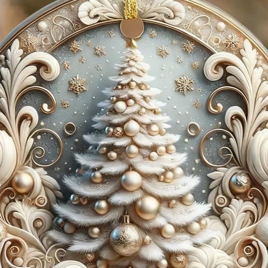Dream Christmas Tree Ornament Sparkling Acrylic Hanging Decoration with Golden String Festive Keepsake Gift