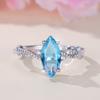 Wish new simple personalized white K sea blue horse eye ring