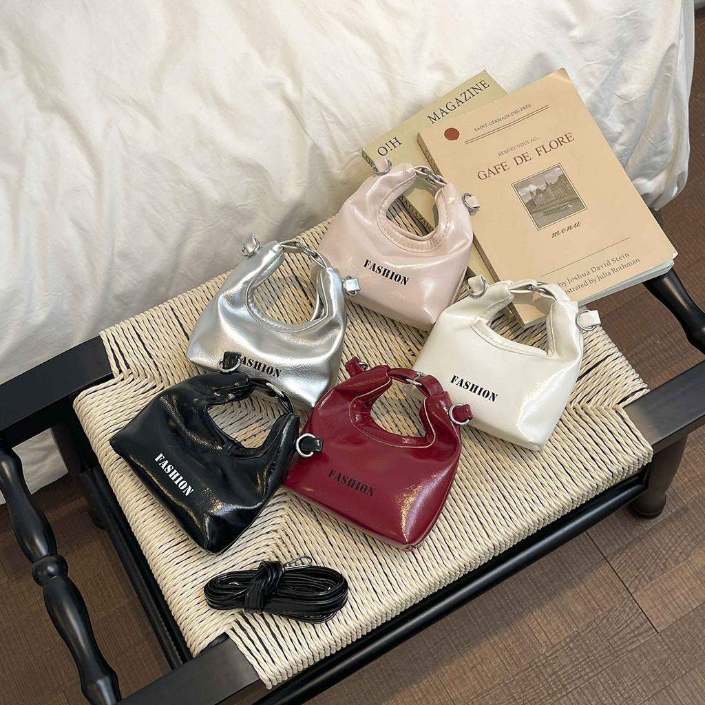 Trendy Mini Shoulder Bag Pu Soft Water Jiao Shape With Magnetic Snap For Daily Fashion