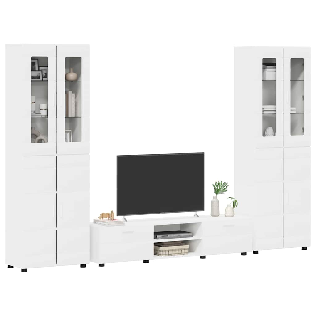FLORIN 3 Piece TV Cabinet Set with Drawers White Engineered Wood