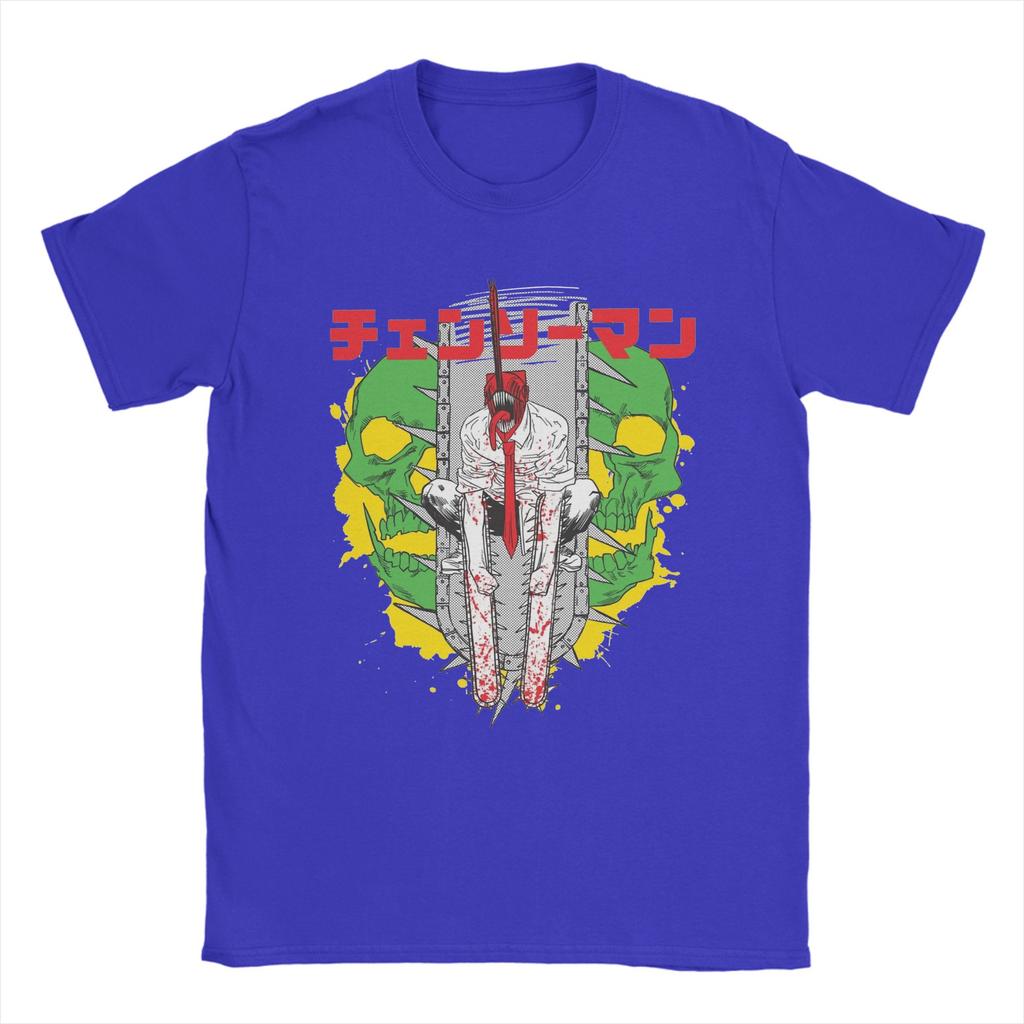 Funny Denji Anime Cartoon Manga T-Shirt Men Cotton Short Sleeve Chainsaw Man O-neck Summer TopsTops