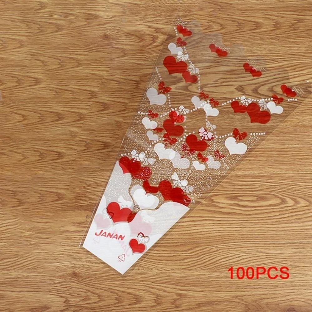 

100 шт. Упаковка для роз, букет роз, упаковочный рукав, пакеты для упаковки букетов, свадебная вечеринка красный