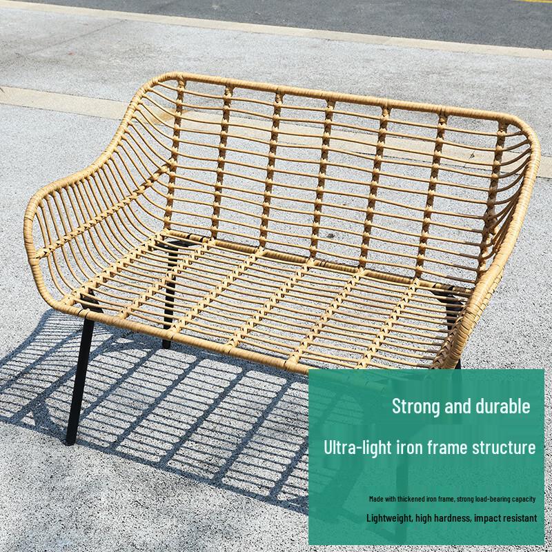 OLOMM Nordic Hand-Woven Rattan 4-Piece Furniture Set