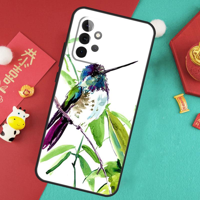 Hummingbird and Flowers Case For Samsung Galaxy A16 A26 A36 A56 A15 A35 A55 A14 A34 A54 A12 A32 A52 A13 A33 A53 A17