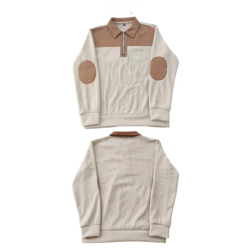 Men's Color Block Half Zip Knit Sweater Casual Pullover