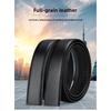 Men's genuine leather belt - no buckle, automatic clasp, full grain leather