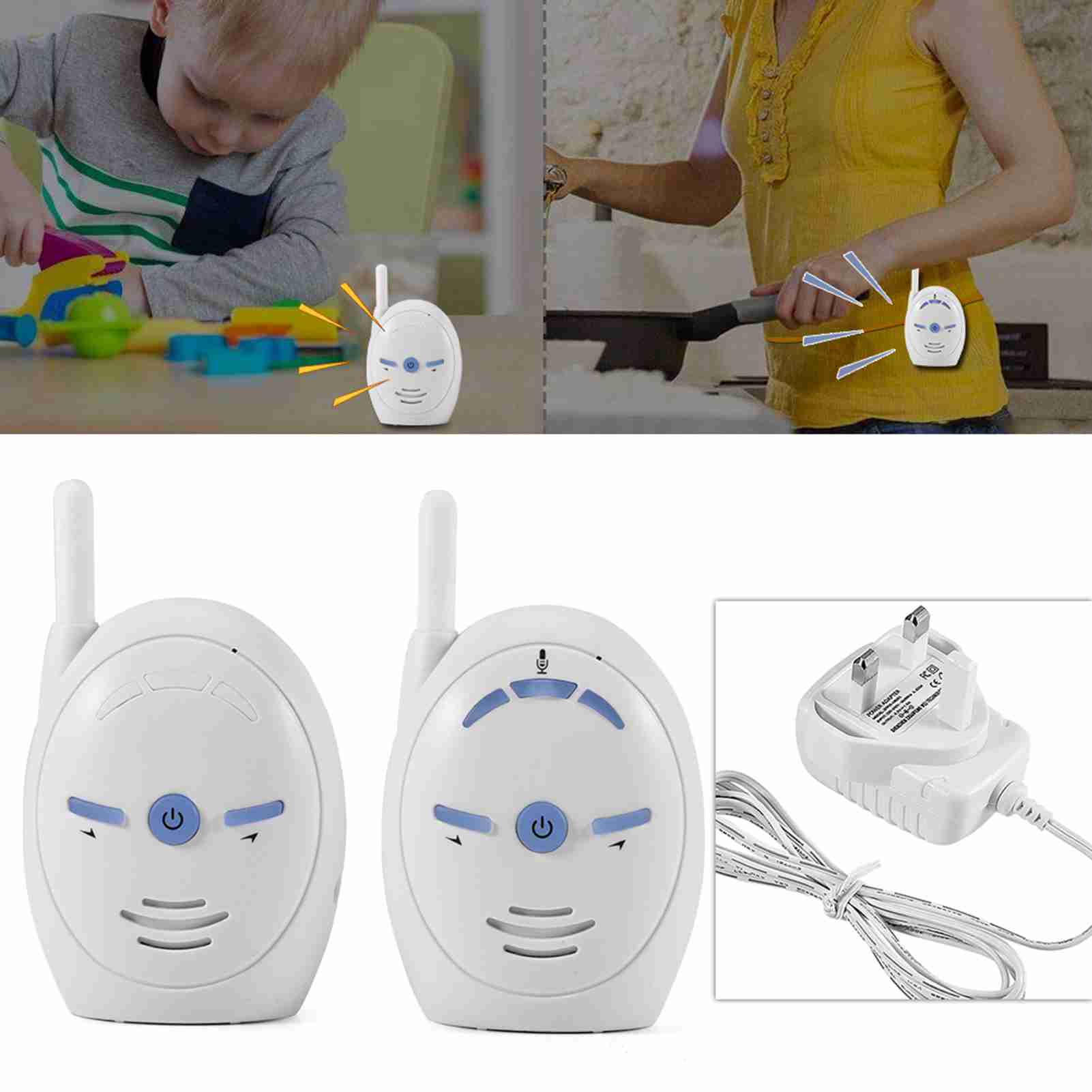 

Беспроводной 2,4 ГГц цифровой o Радионяня Чувствительная передача голоса Двусторонняя связь UK Plug