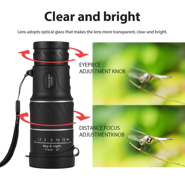 Single Telescope Night Vision High Definition Optical Glass Monocular Telescope Camping Handheld Telescope Spotting Telescope For Hiking Bird Watching