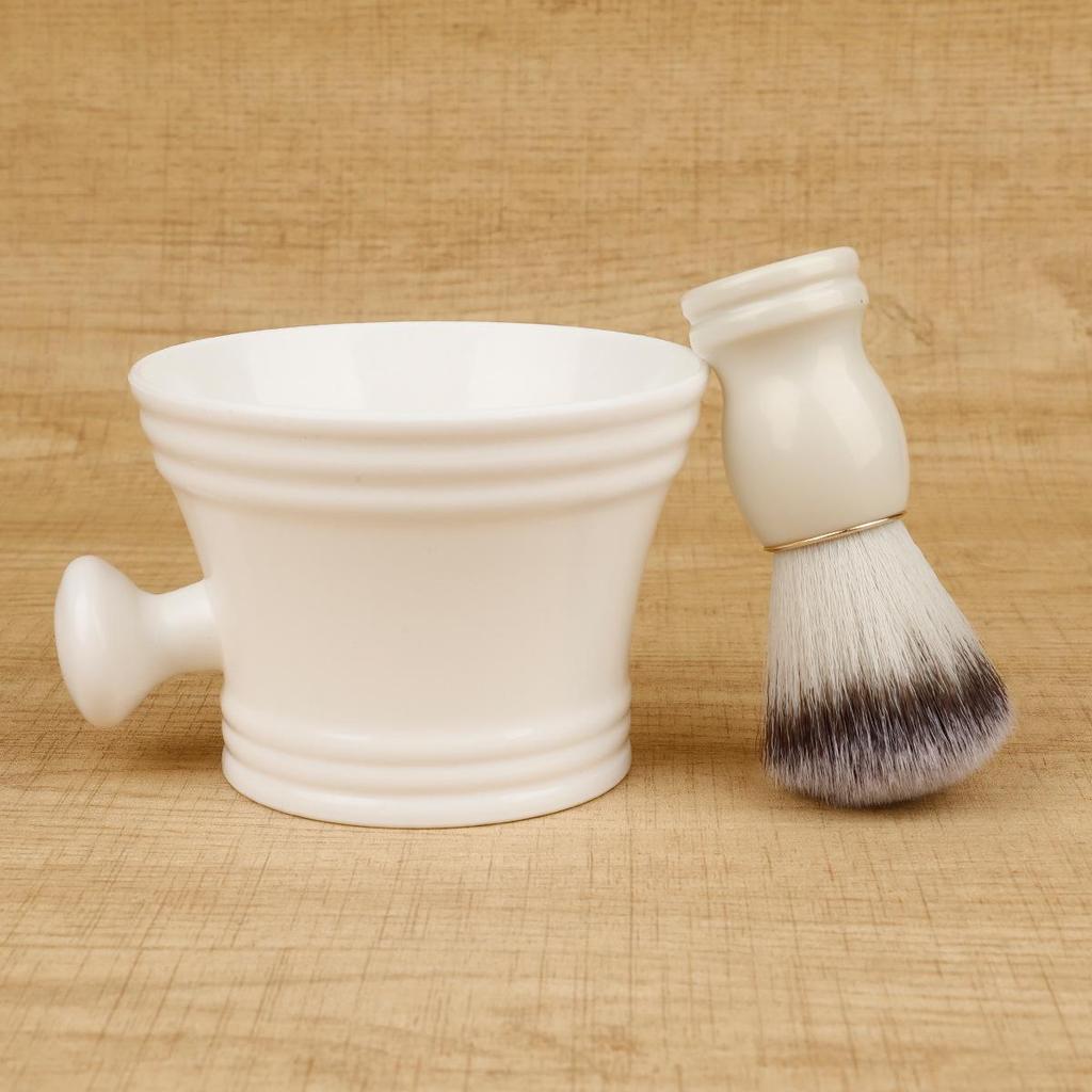 Herren Weichborsten Gesichtsbürste - Klassische manuelle Rasier- und Aufschäum-Bürste für Rasierseife oder -creme und Bartpflege.