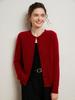 Women's Seven-Stitch Cable Knit Cashmere Cardigan - Long Sleeve, Loose Fit, Slimming, Warm, Round Neck, Single-Breasted