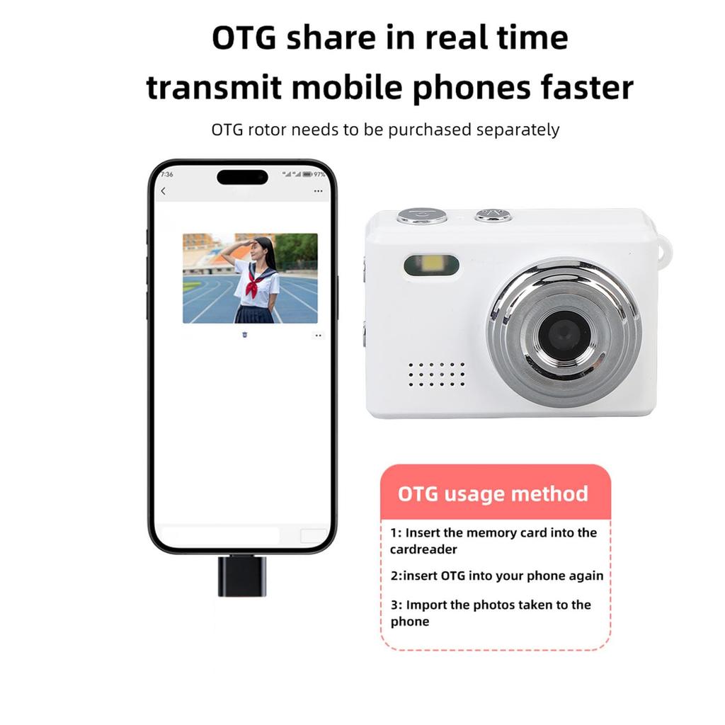 Mini Keychain Camera, 1080P Small Digital Camera Point and Shoot Digital Camera, Portable Retro CCD Thumb Camera for Video Recording and Photography,
