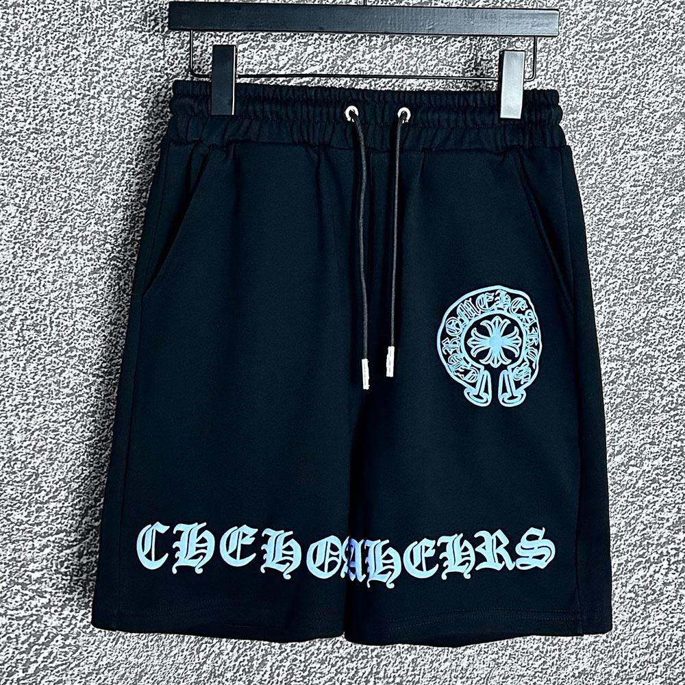 

D005 ХРОМІЗОВАНІ СЕРЦЯ 2025 Літні нові високоякісні бавовняні чоловічі повсякденні шорти для відпочинку на свіжому повітрі M чорний