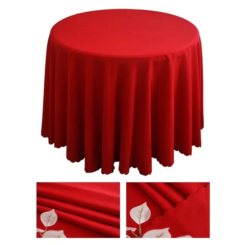 160/180cm Conference Table Solid Color Round Tablecloth Large Round Table Decor Set Hotel Restaurant Tablecloth Dustproof Cloth 160cm
