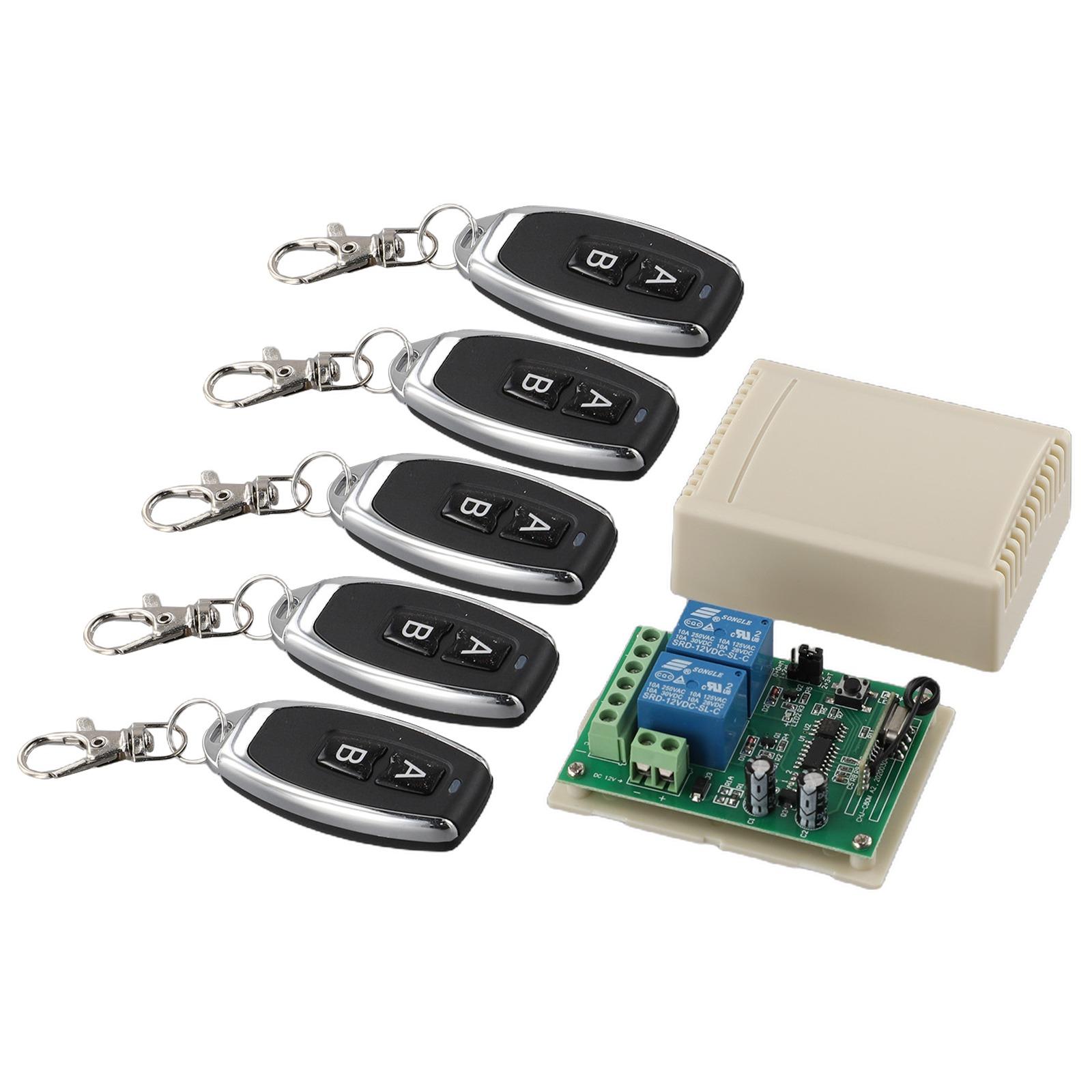 

Opener Transmitter+Receiver Learning code(1527) Gate Garage ABS 2CH 433MHz Relay Wireless Remote Control Switch China Mainland