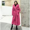 Autumn and winter casual celebrity new fashion lamb wool imitation fur coat women's medium and long lapel hooded tide