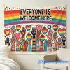 Arcobaleno Tutti Sono Benvenuti Qui Arazzo Mani Colorate Decorazione Murale Orgoglio di Genere Cartello per Stanza