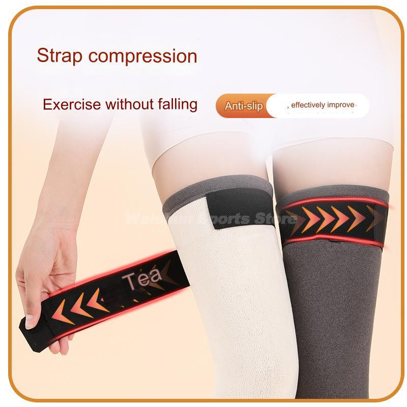Winter Warm Wool Kneepad Thick Leg Guard Cashmere Knee Protector Long Thermal Wraps Old People Cold Leg Knee Pads Brace 1 Pair