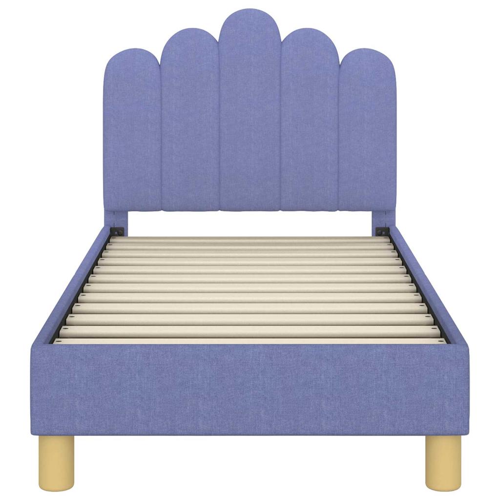 Kids Bed Frame with Headboard Jeans Blue 70 X 140 Cm Fabric