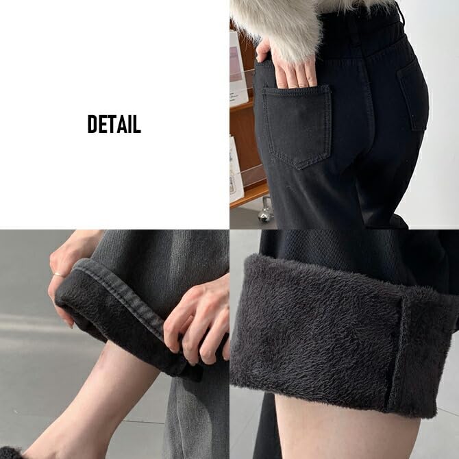 Arcade Varma Denimjeans med Justerbar Midja och Formande Effekt Liten Storlek L Dam Fodrad med Fleece Design, Fodrade Byxor, Blå,