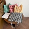 Korean Plaid Shoulder Bag Lightweight Shopping Bag Ins Plaid Tote Bags  Ladies