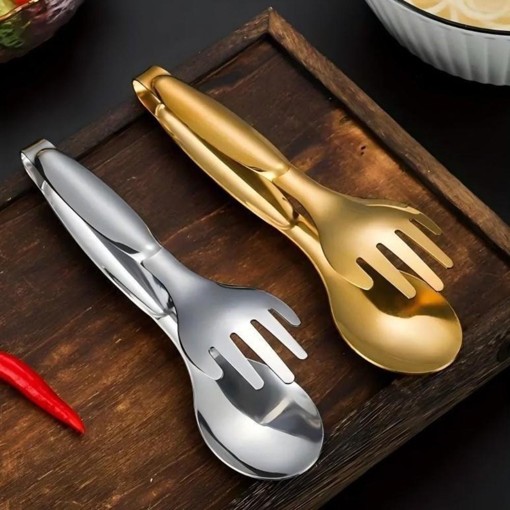 Non-Slip Stainless Steel Salad Tongs Multi-function Barbecue Tongs Food Tongs Camping