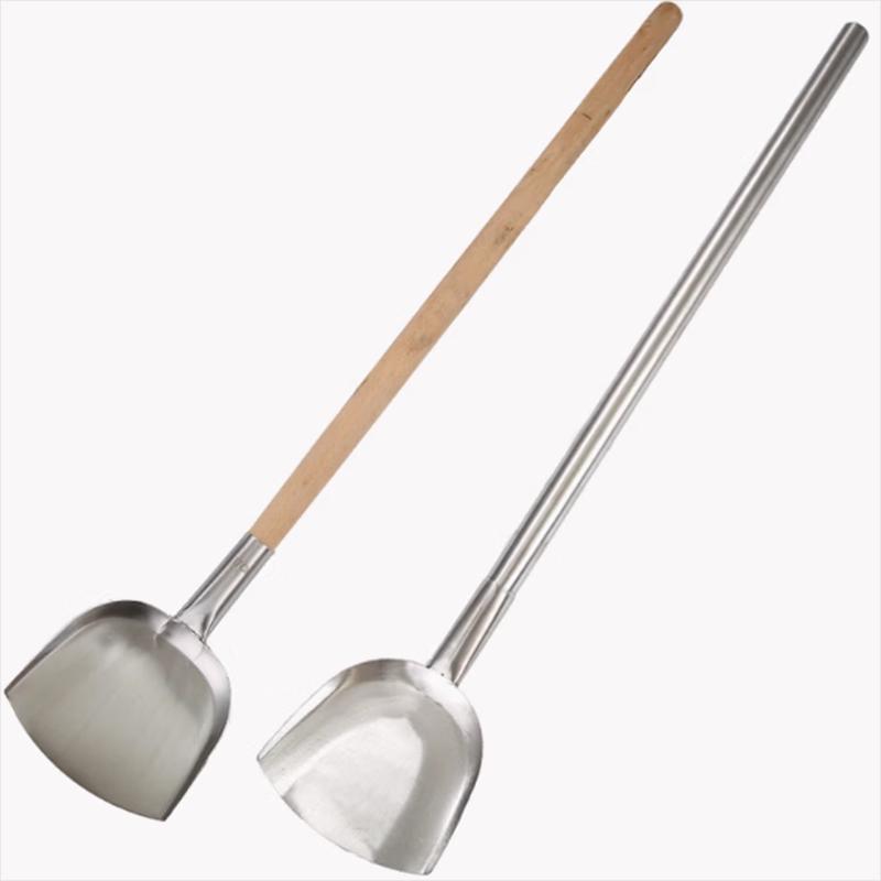 304 Stainless Steel Commercial Wok Spatula with Wood Handle