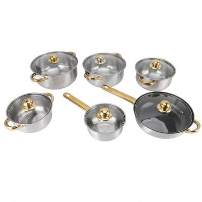 סט סירים ומחבתות מנירוסטה סט כלי בישול למטבח סיר גדול סיר רוטב מחבת עם מכסים וידיות