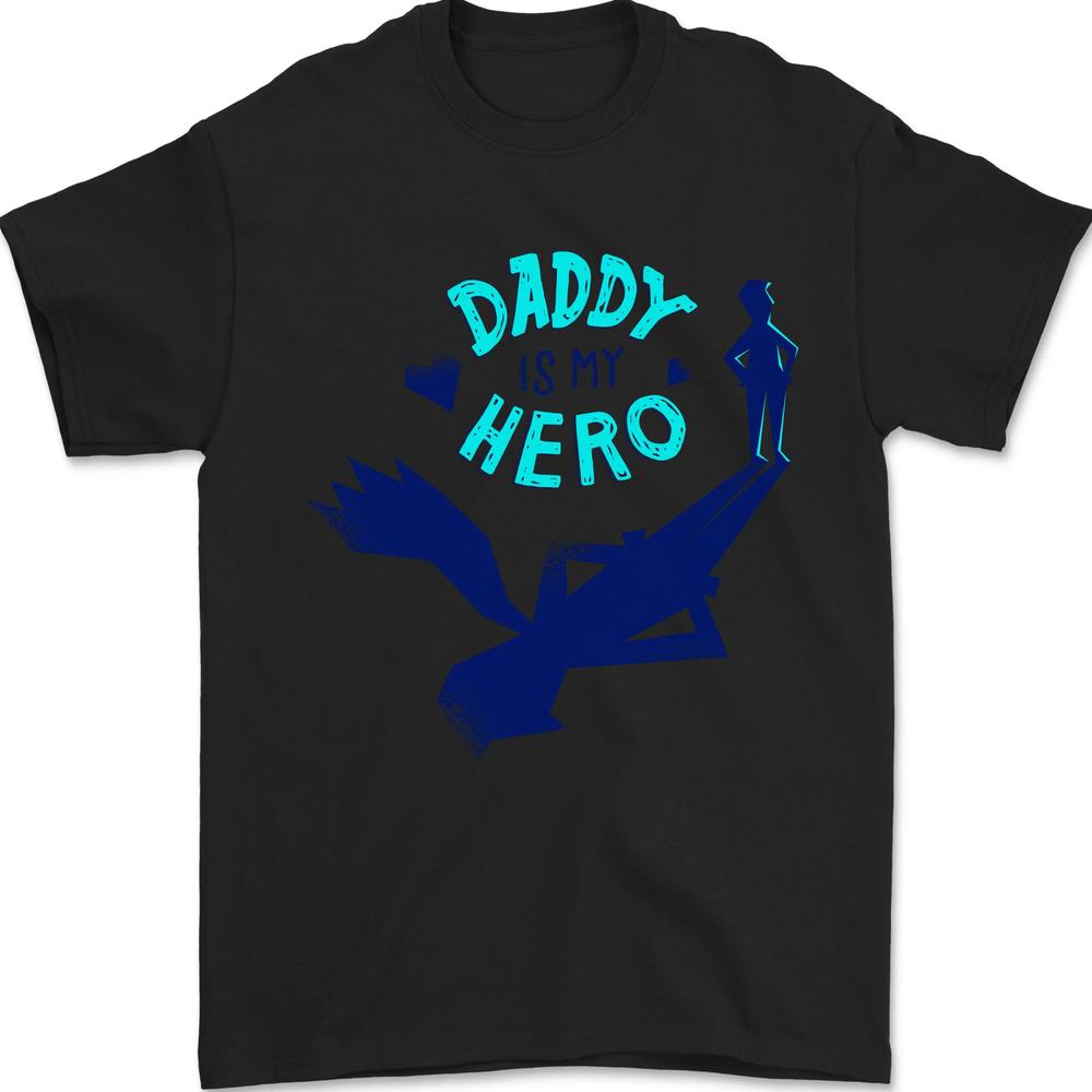 Daddy is My Superhero Funny Fathers Day Mens T-shirt Cotton XXL