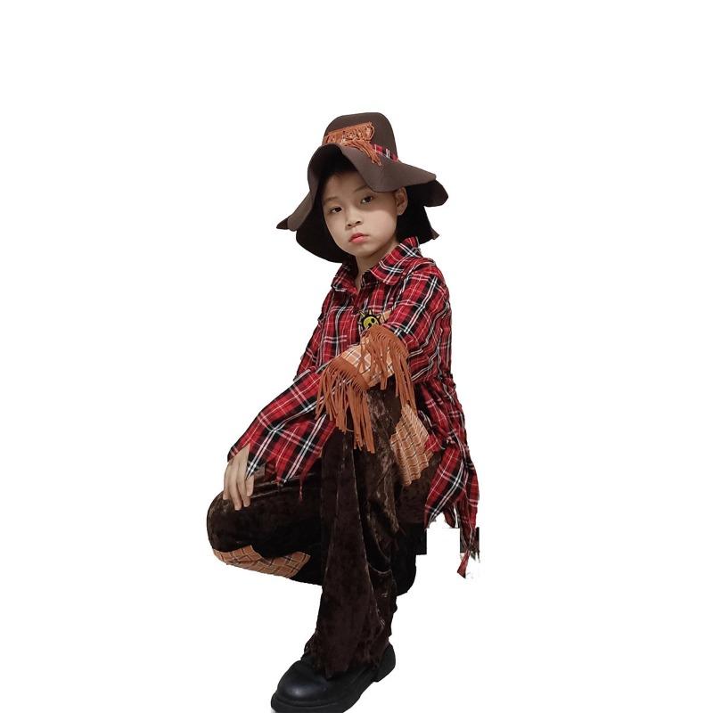 Halloween Vrăjitorul din Oz Sperietoare Cuplu Haine Părinte-Copil Îmbinare Plaid Costum de Dramă