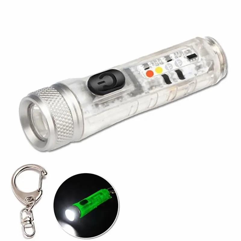 Mini silná svítilna Super jasná LED dobíjecí přenosná venkovní vodotěsná multifunkční mikro malá klíčenka