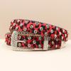 Punk Belt European and American Style Leopard Print Rhinestone Punk Hot Girl Style Rock Fashion Belt Men's Ladies Belt