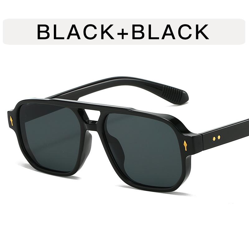 European American Style Sunglasses Women Double Bridge Rivets Decoration Men's Glasses Driving Hiking Man Sun Glass