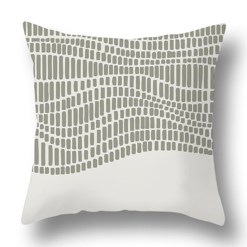 Nordic Abstract Green Geometric Pillowcase Flower Print Home Petal Velvet Pillow Cushion Cover