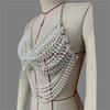 Fashion Bikinis Chains Beach Body Chains Bra Pearls Chest Chain Body Accessories Jewelry for Raves Party Beach Clubwear
